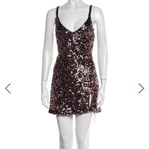 Reformation Black and Pink Sequin Top